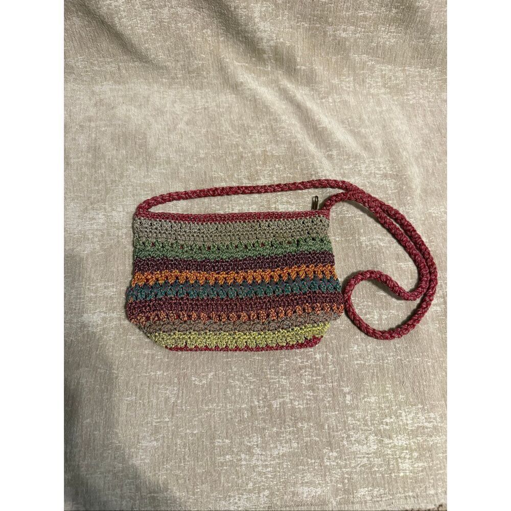 Lina Women's Braided Strap Crochet Crossbody Shoulder Bag Multicolor OS